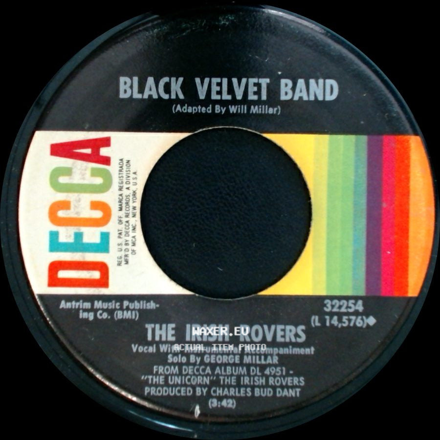 The Irish Rovers - The Unicorn / Black Velvet Band side B