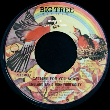 England Dan & John Ford Coley - We'll Never Have To Say Goodbye Again / Calling For You Again side B
