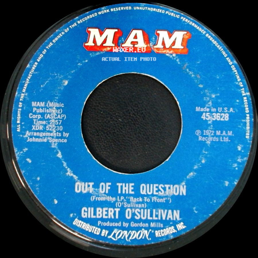 Gilbert O'sullivan - Out Of The Question / Everybody Knows side A