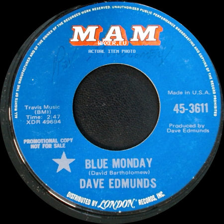 Dave Edmunds - Blue Monday / I'll Get Along side A
