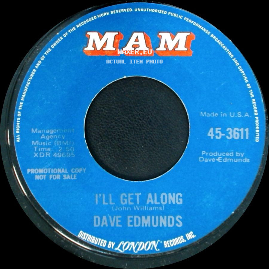 Dave Edmunds - Blue Monday / I'll Get Along side B