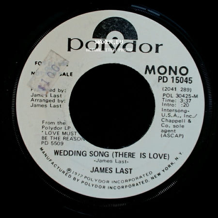 James Last - Wedding Song (There Is Love) / Wedding Song (There Is Love) side A