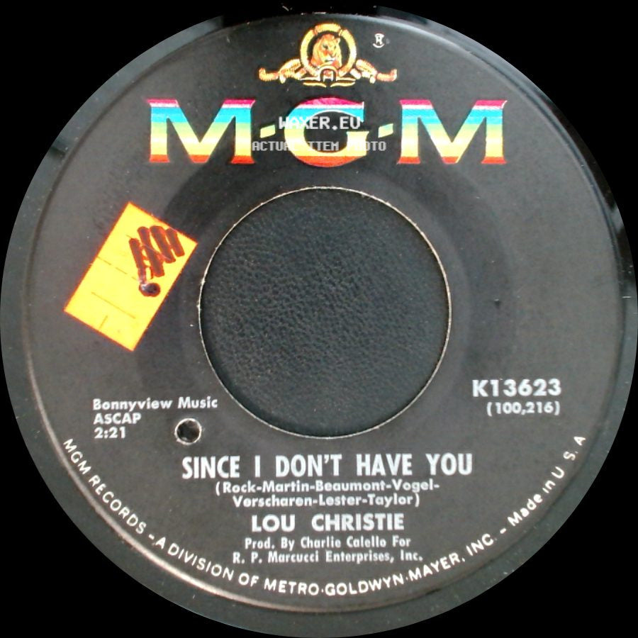 Lou Christie - Wild Life's In Season / Since I Don't Have You side B