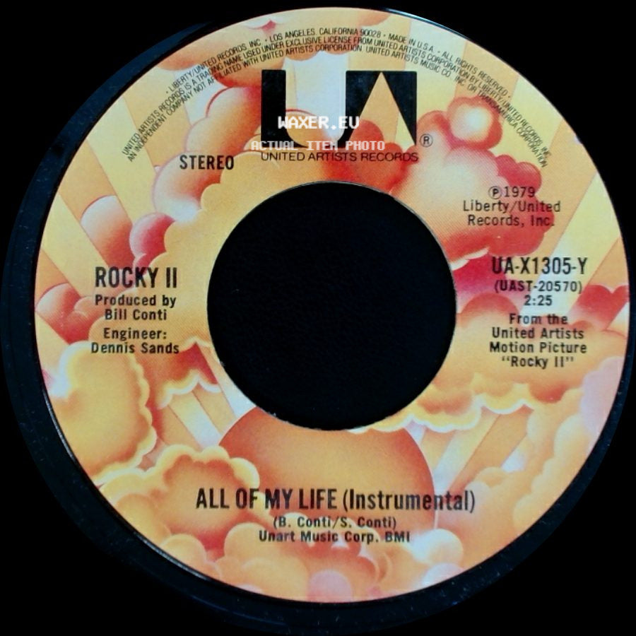 Rocky Ii - Redemption (Theme From Rocky Ii) / All Of My Life (Instrumental) side B