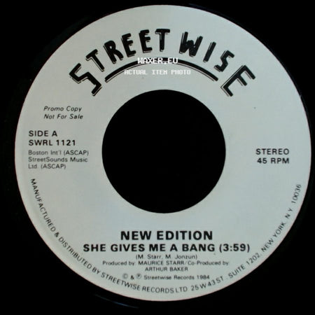 New Edition - She Gives Me A Bang (3:59) / She Gives Me A Bang (3:57) side A
