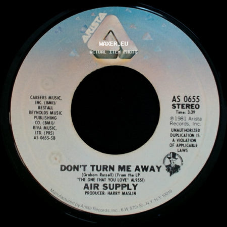 Air Supply - Don't Turn Me Away / Sweet Dreams side A