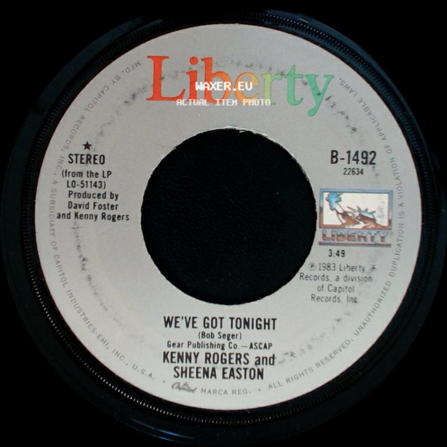 Kenny Rogers And Sheena Easton / Kenny Rogers - We've Got Tonight / You Are So Beautiful side A