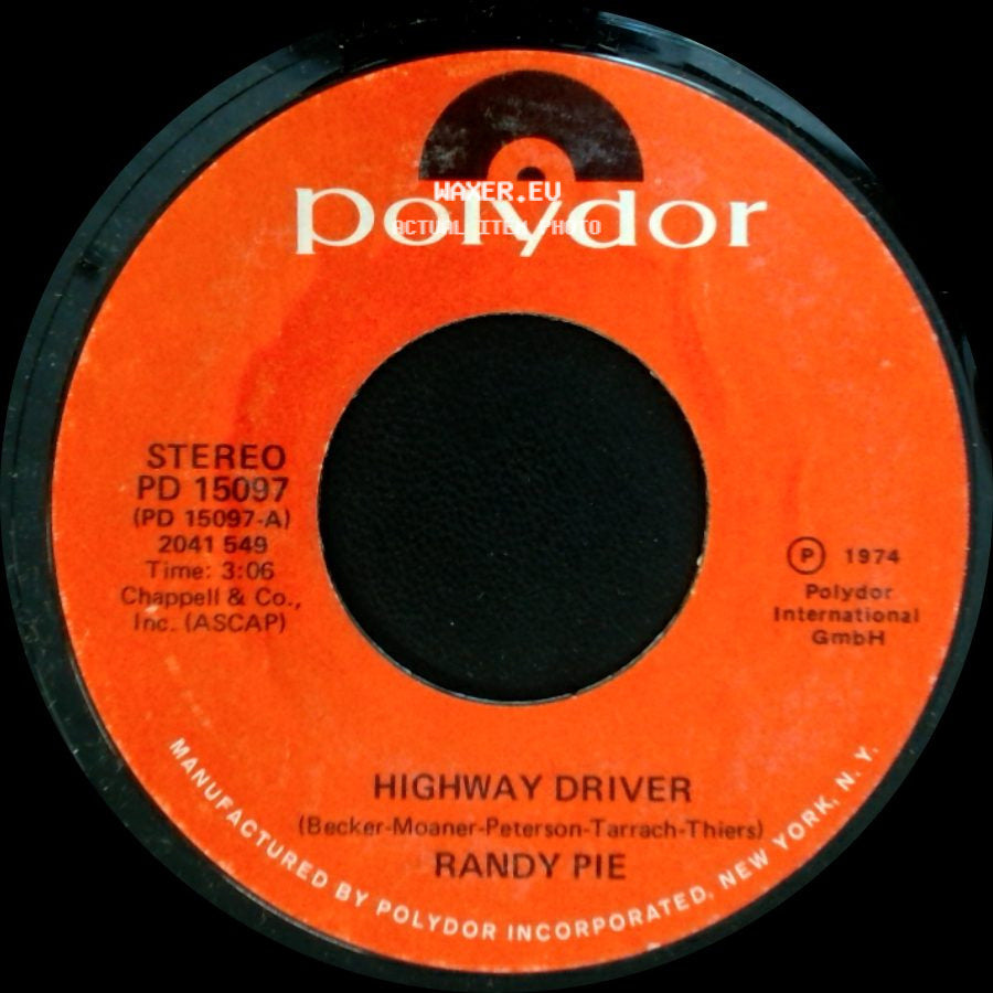 Randy Pie - Sightseeing Tour (When I'm On My Way) / Highway Driver side B