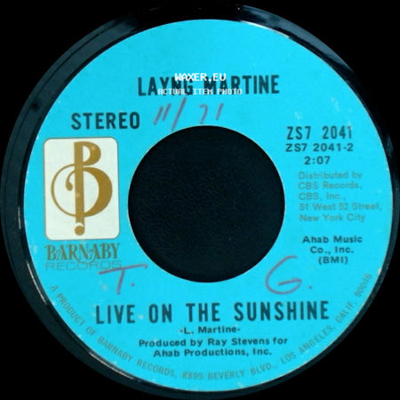 Layng Martine - Rub It In / Live On The Sunshine side B