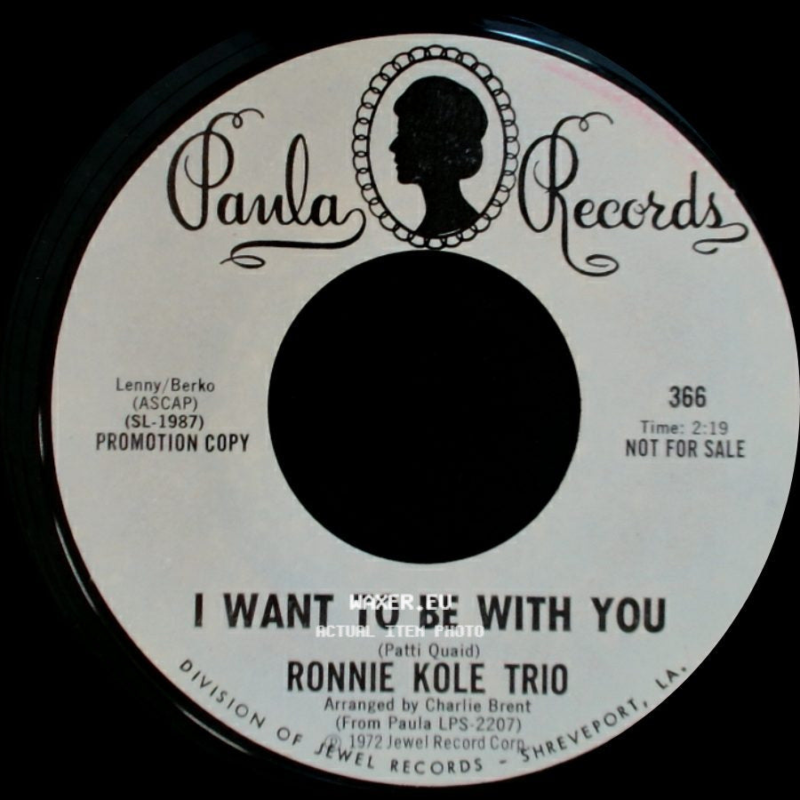Ronnie Kole Trio - I Want To Be With You / Lonely Waltz side A