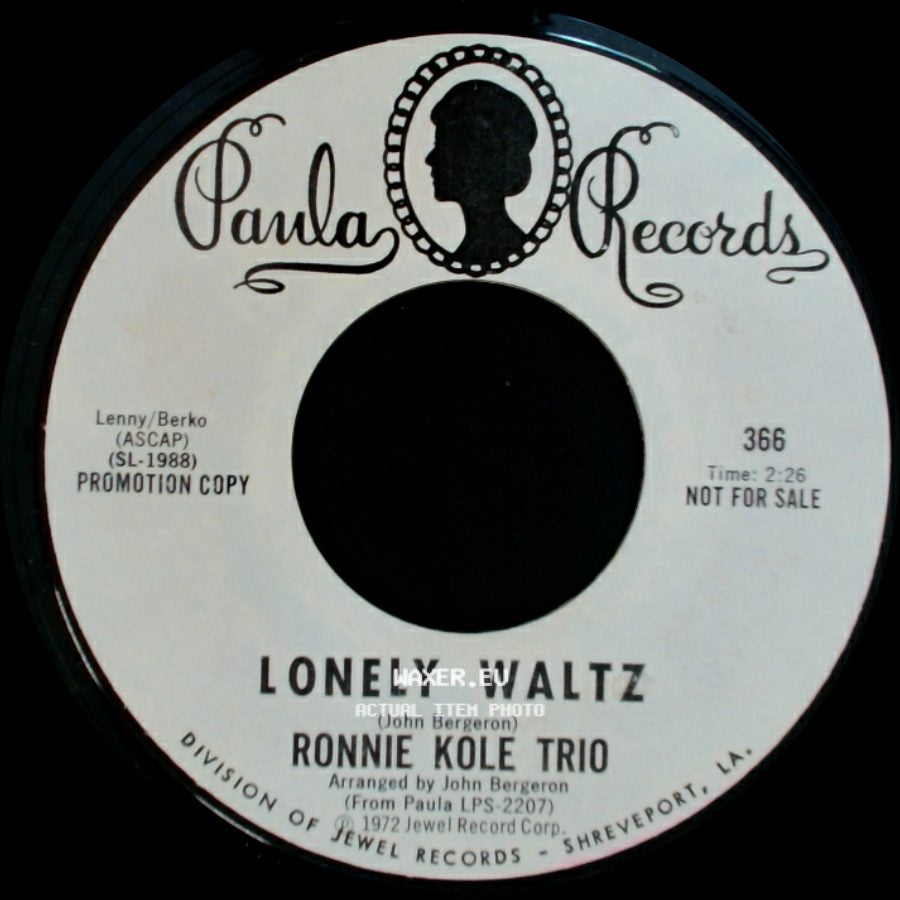 Ronnie Kole Trio - I Want To Be With You / Lonely Waltz side B