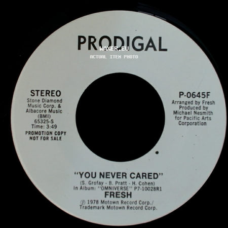 Fresh - You Never Cared / You Never Cared side B