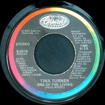 Tina Turner - One Of The Living / One Of The Living (Dub Version) side A