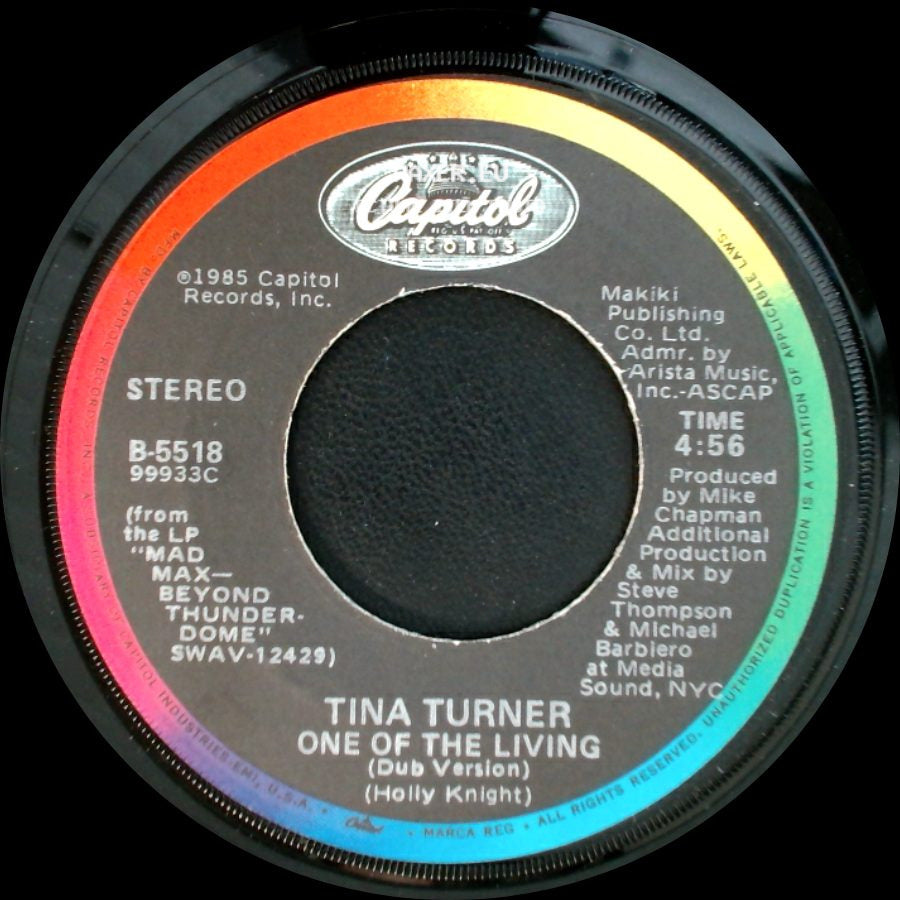 Tina Turner - One Of The Living / One Of The Living (Dub Version) side B