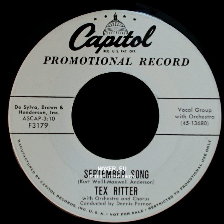 Tex Ritter - September Song / Wichita side A