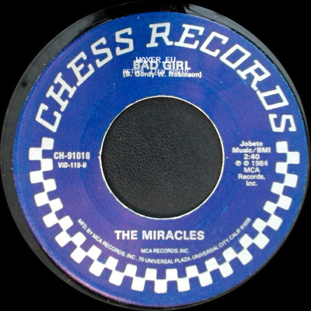 The Tuneweavers / The Miracles - Happy Happy Birthday Baby / Bad Girl side B