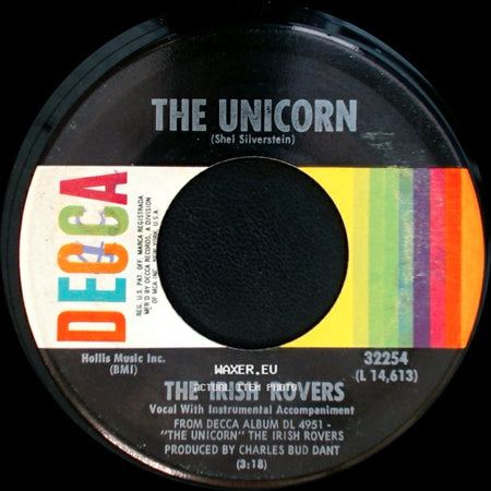 The Irish Rovers - Black Velvet Band / The Unicorn side B