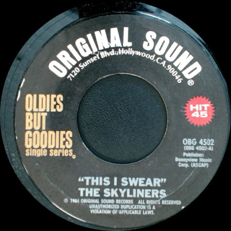 The Skyliners - This I Swear / Lonely Way side A