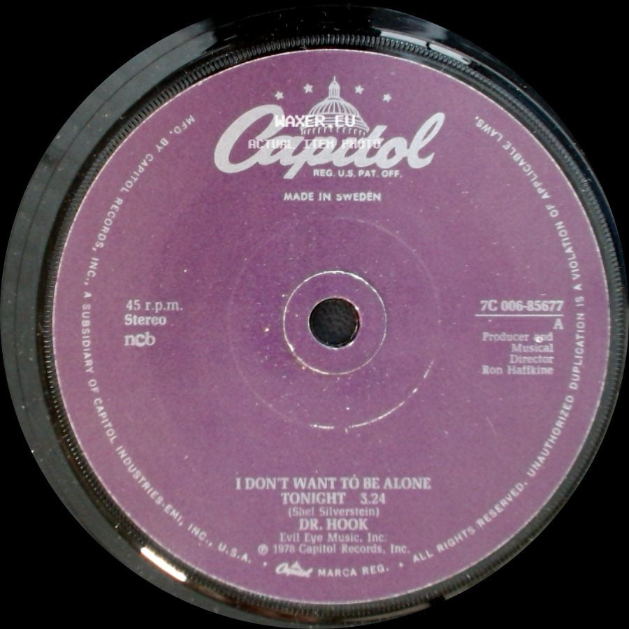 Dr. Hook - I Don't Want To Be Alone Tonight / Sharing The Night Together side A