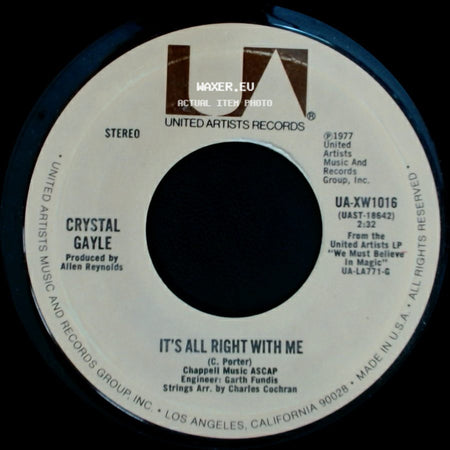 Crystal Gayle - It's All Right With Me / Don't It Make My Brown Eyes Blue side A