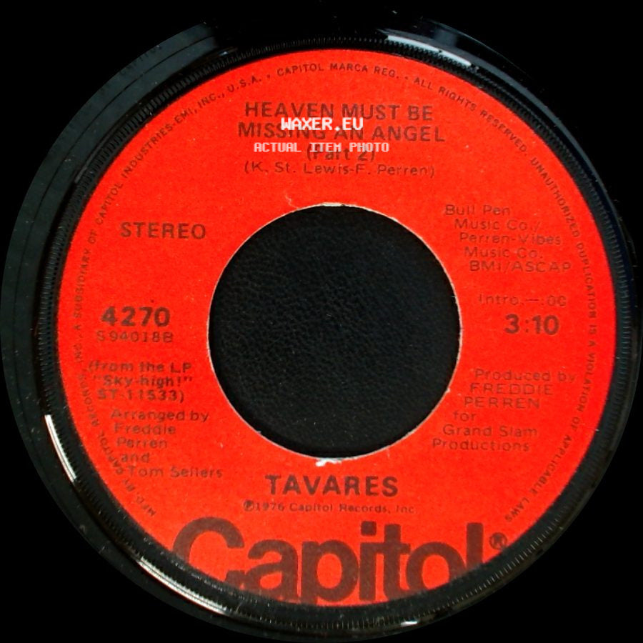 Tavares - Heaven Must Be Missing An Angel (Part 2) / Heaven Must Be Missing An Angel (Part 1) side A