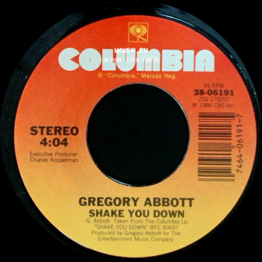 Gregory Abbott - Shake You Down / Wait Until Tomorrow side A