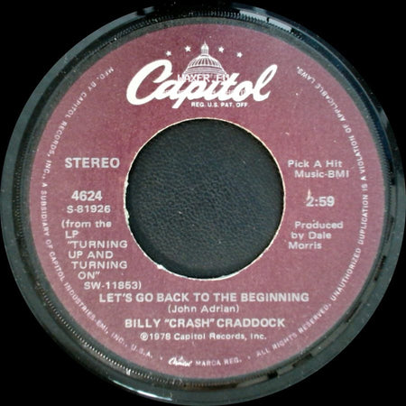 Billy "Crash" Craddock - Let's Go Back To The Beginning / Hubba Hubba side A
