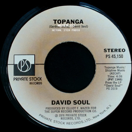 David Soul - Topanga / Going In With My Eyes Open side A