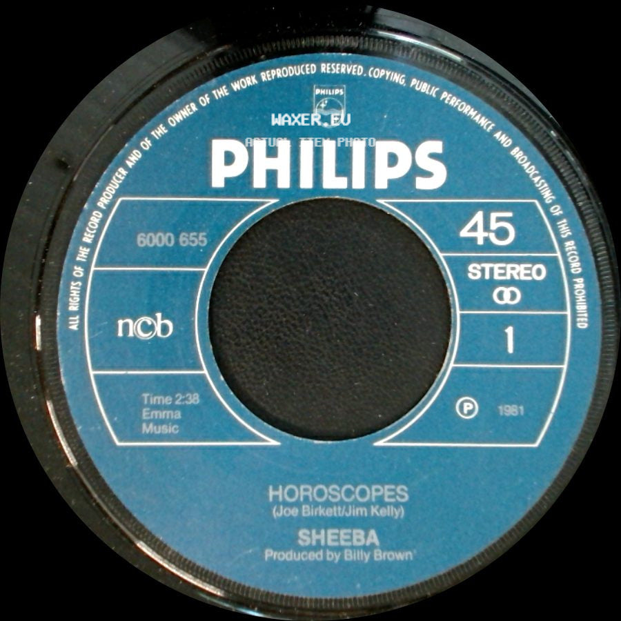 Sheeba - Horoscopes / You Came Through Love With Me side A