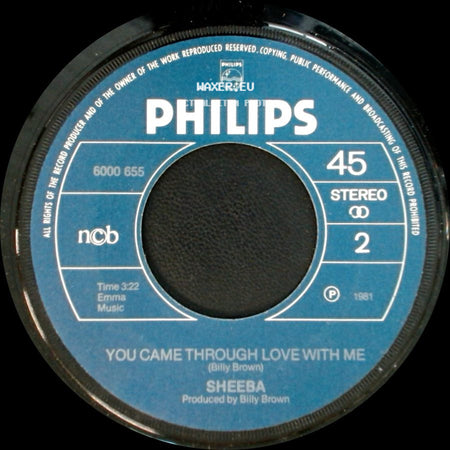 Sheeba - Horoscopes / You Came Through Love With Me side B