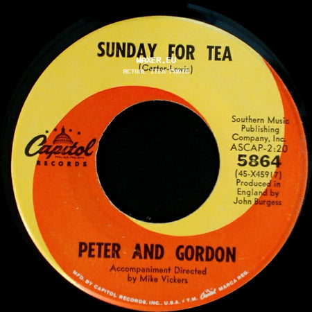 Peter And Gordon - Sunday For Tea / Hurtin' Is Lovin' side A