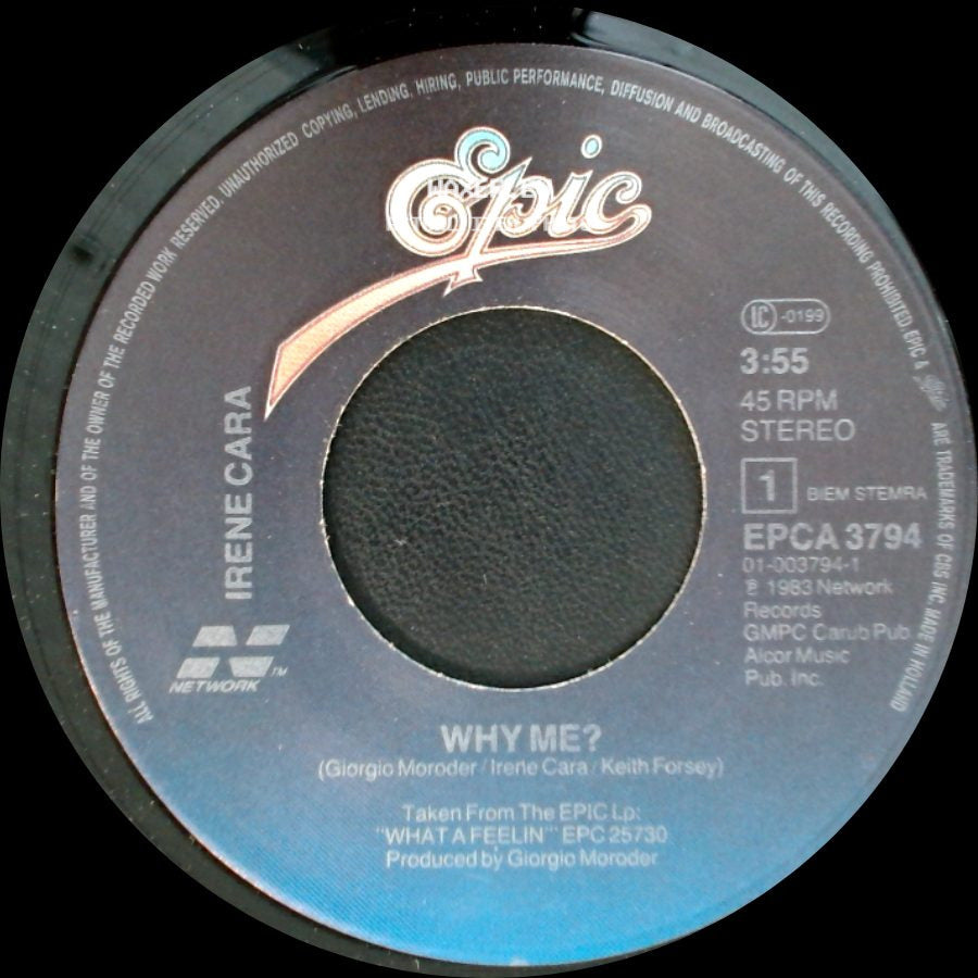 Irene Cara - Talk Too Much / Why Me? side B