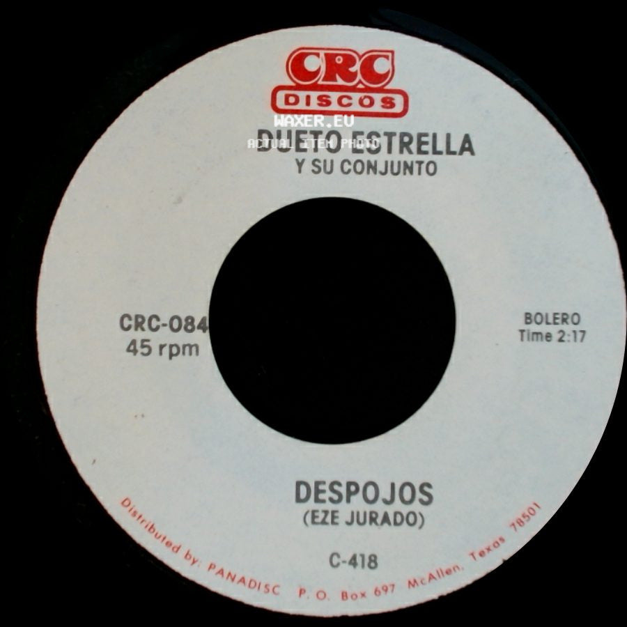 Dueto Estrella Y Su Conjunto - Despojos / Al Pie De Un Encino side A