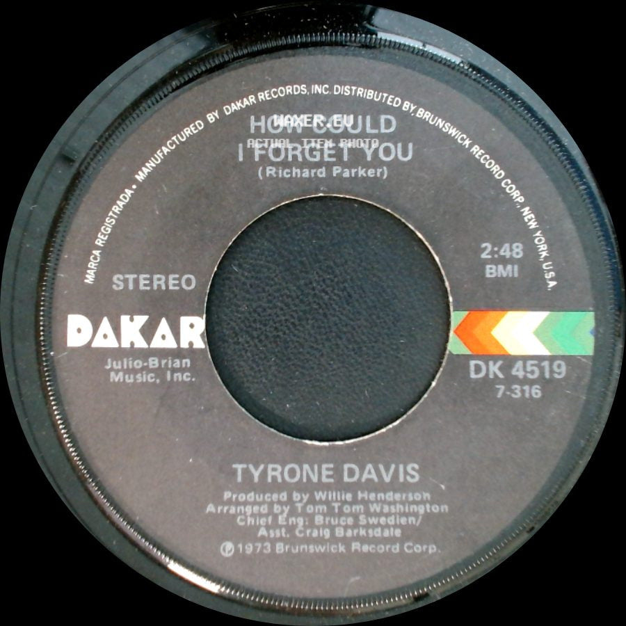 Tyrone Davis - Without You In My Life / How Could I Forget You side B