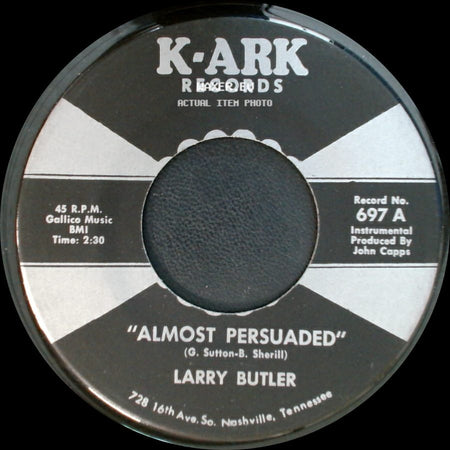 Larry Butler - Almost Persuaded / Green, Green Grass Of Home side A