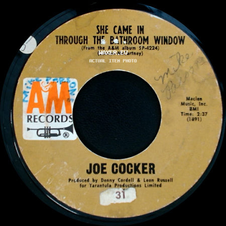 Joe Cocker - She Came In Through The Bathroom Window / Change In Louise side A