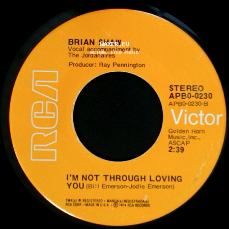 Brian Shaw - Friend Named Red / I'm Not Through Loving You side B