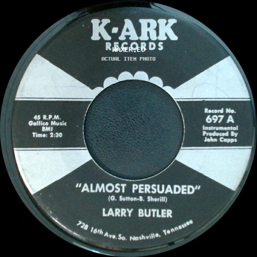 Larry Butler - Green, Green Grass Of Home / Almost Persuaded side B