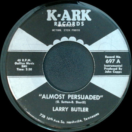Larry Butler - Green, Green Grass Of Home / Almost Persuaded side B