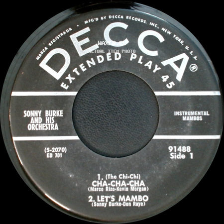 Sonny Burke And His Orchestra - (The Chi-Chi) Cha-Cha-Cha / Let's Mambo / Unknown Title B side A