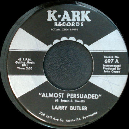 Larry Butler - "Green, Green Grass Of Home" / Almost Persuaded side B