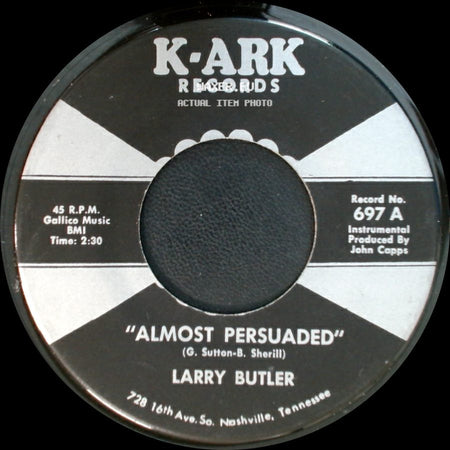 Larry Butler - Green, Green Grass Of Home / Almost Persuaded side B