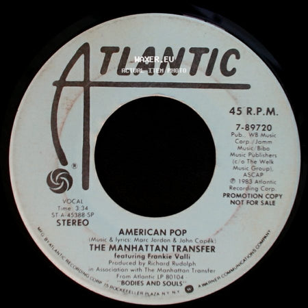 The Manhattan Transfer Featuring Frankie Valli - American Pop / American Pop side B