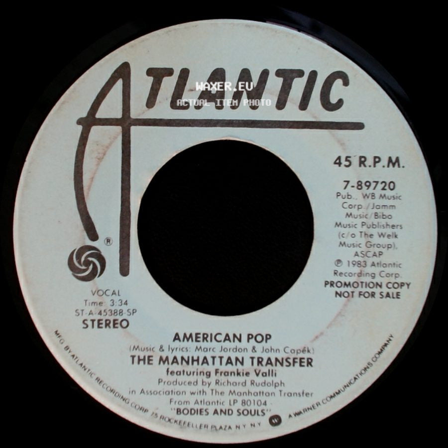 The Manhattan Transfer Featuring Frankie Valli - American Pop / American Pop side B