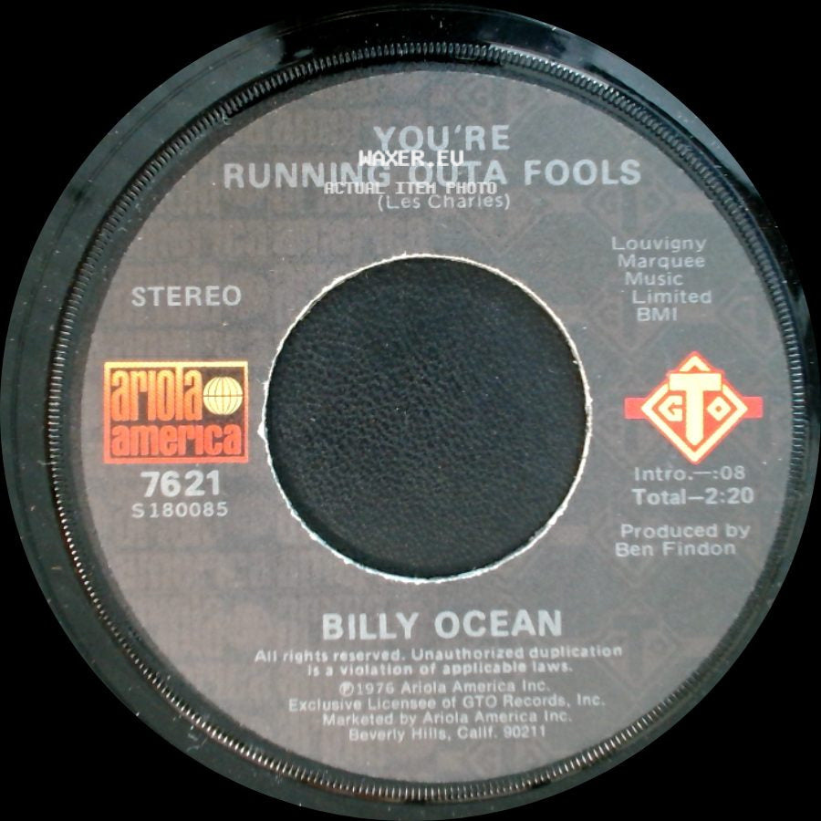 Billy Ocean - You're Running Outa Fools / Love Really Hurts Without You side A