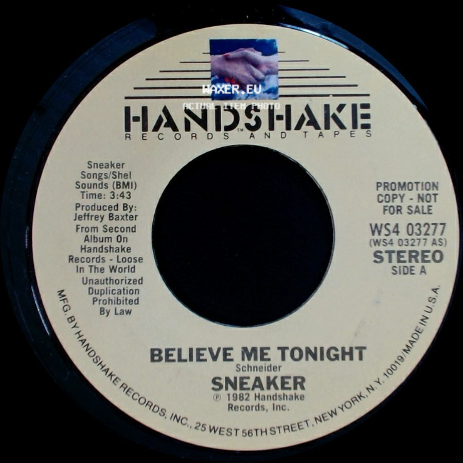 Sneaker - Believe Me Tonight / Believe Me Tonight side A