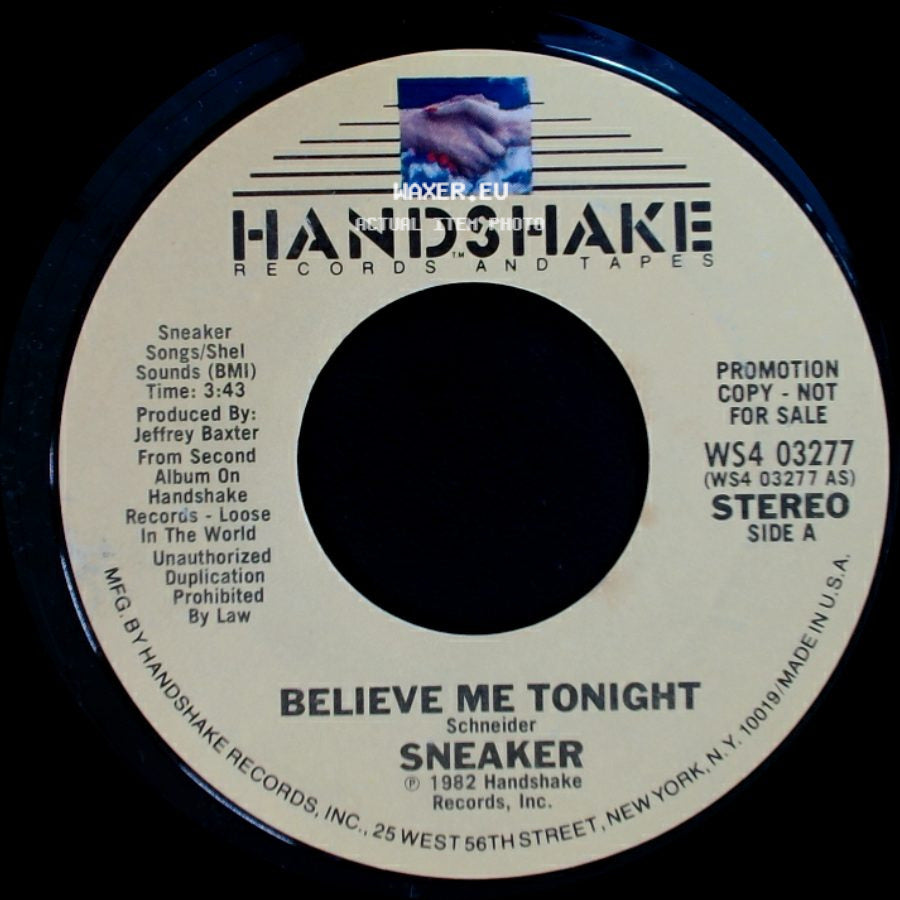Sneaker - Believe Me Tonight / Believe Me Tonight side B