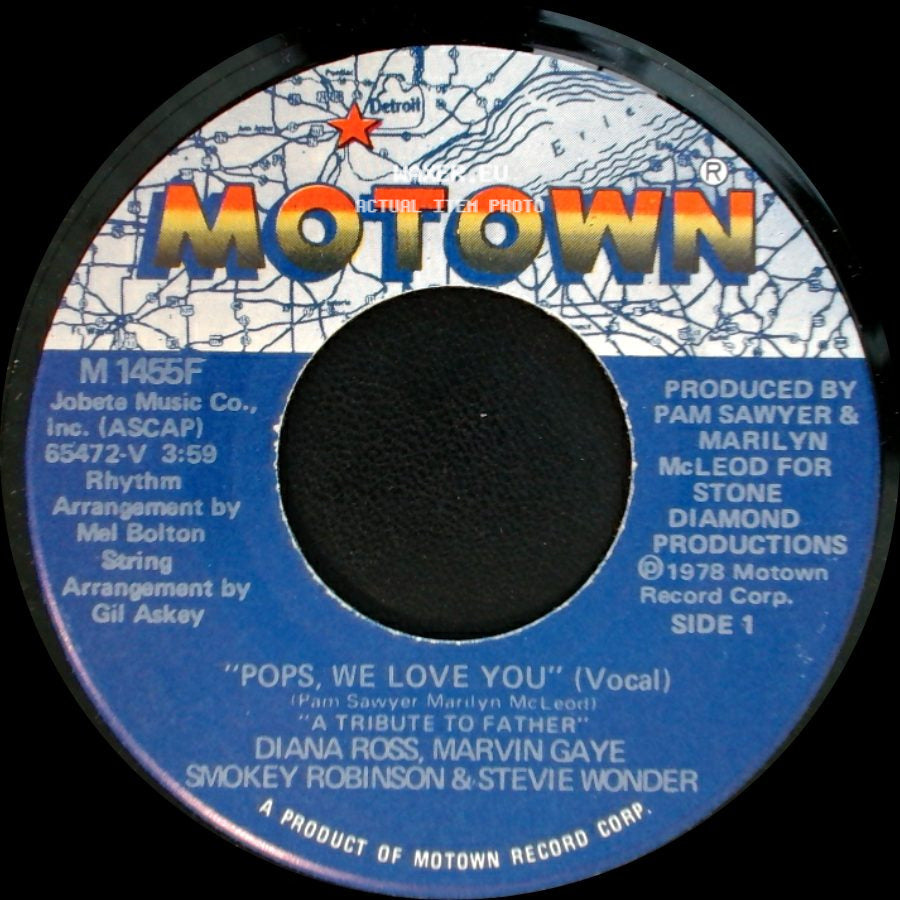 Diana Ross, Marvin Gaye, Smokey Robinson & Stevie Wonder - Pops, We Love You / Pops, We Love You (Instrumental) side A
