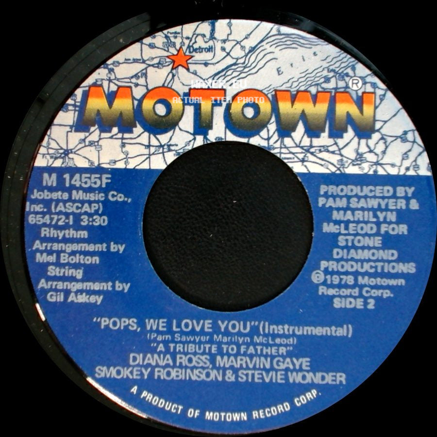 Diana Ross, Marvin Gaye, Smokey Robinson & Stevie Wonder - Pops, We Love You / Pops, We Love You (Instrumental) side B