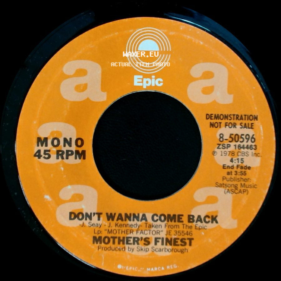 Mother's Finest - Don't Wanna Come Back / Don't Wanna Come Back side B